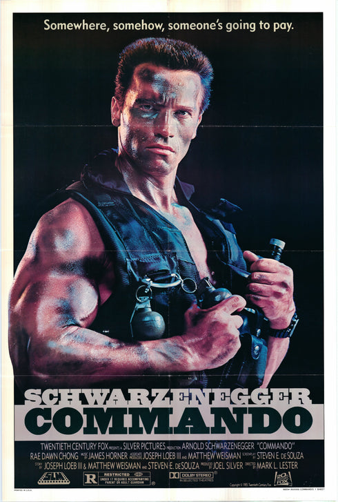 commando 1985 one sheet poster folded